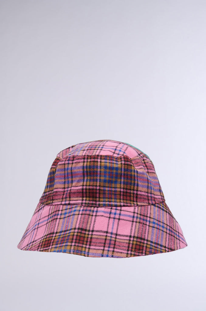 MIXED PRINTS PLAID BUCKET HAT