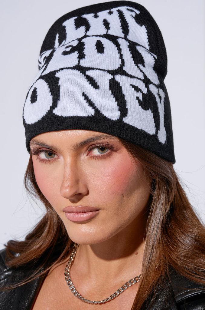 ALL WE NEED IS MONEY BLACK BEANIE