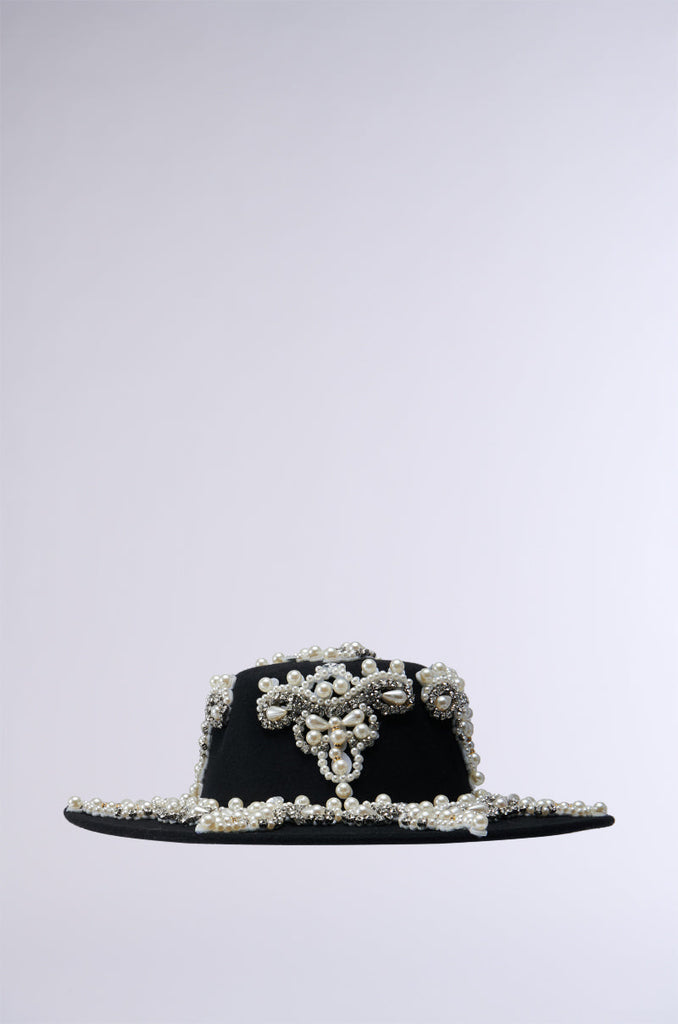 PEARL PLEASE EMBELLISHED BRIM HAT