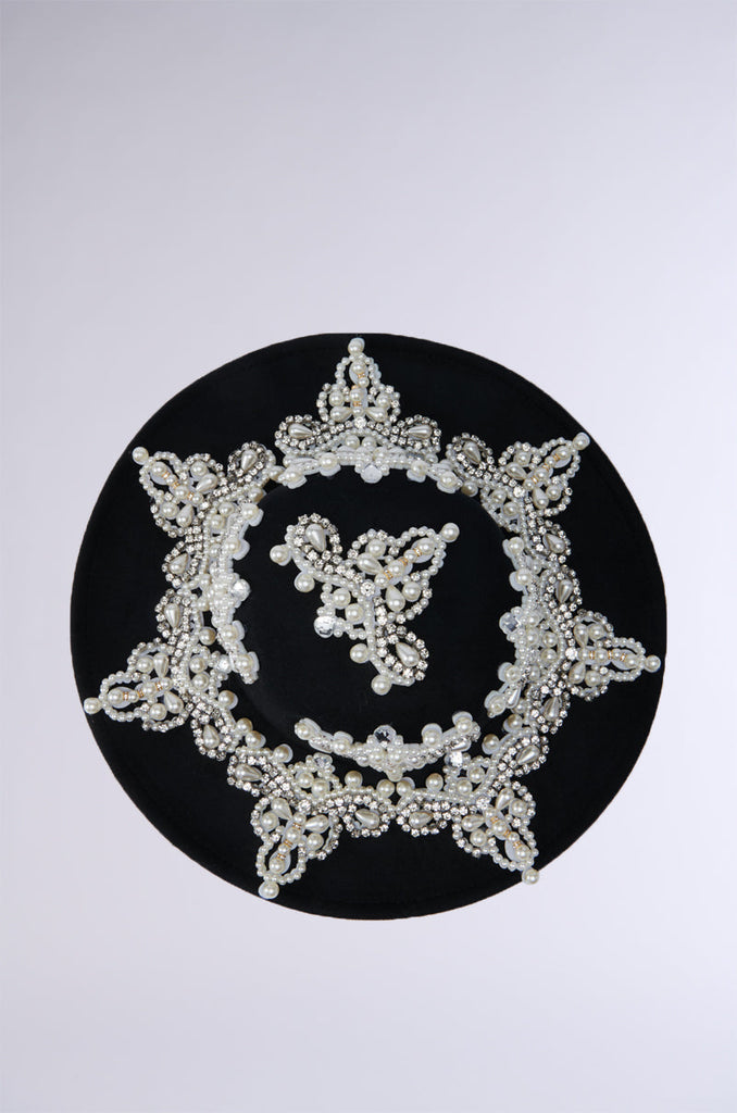 PEARL PLEASE EMBELLISHED BRIM HAT
