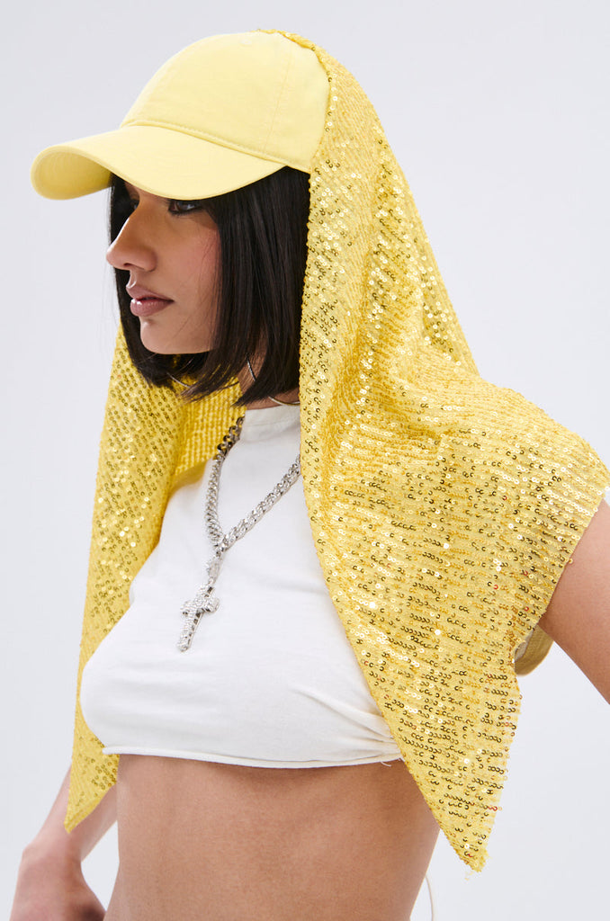 IN NYC SEQUIN SCARF HAT