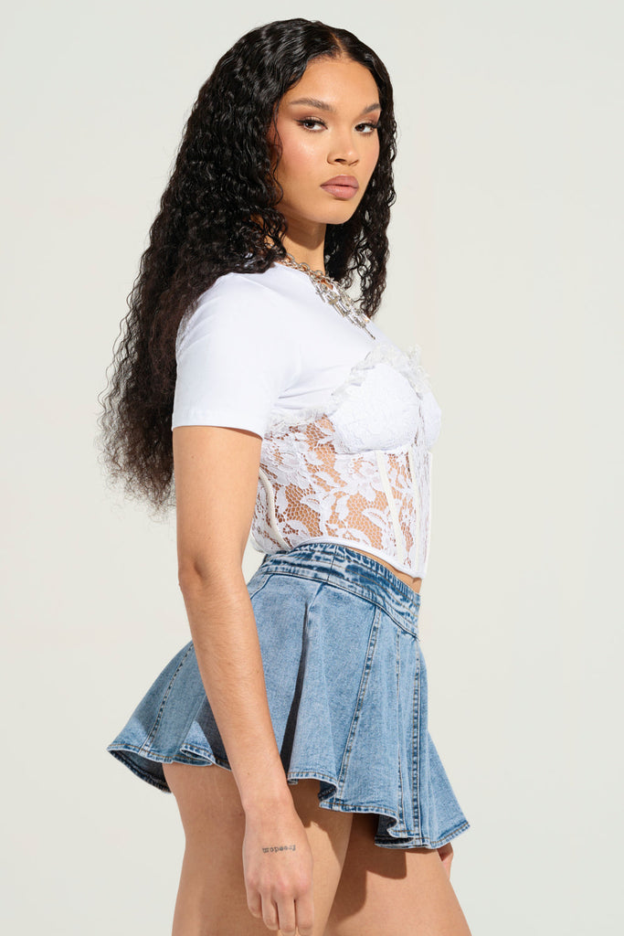 CLOSE TO ME LACE TEE