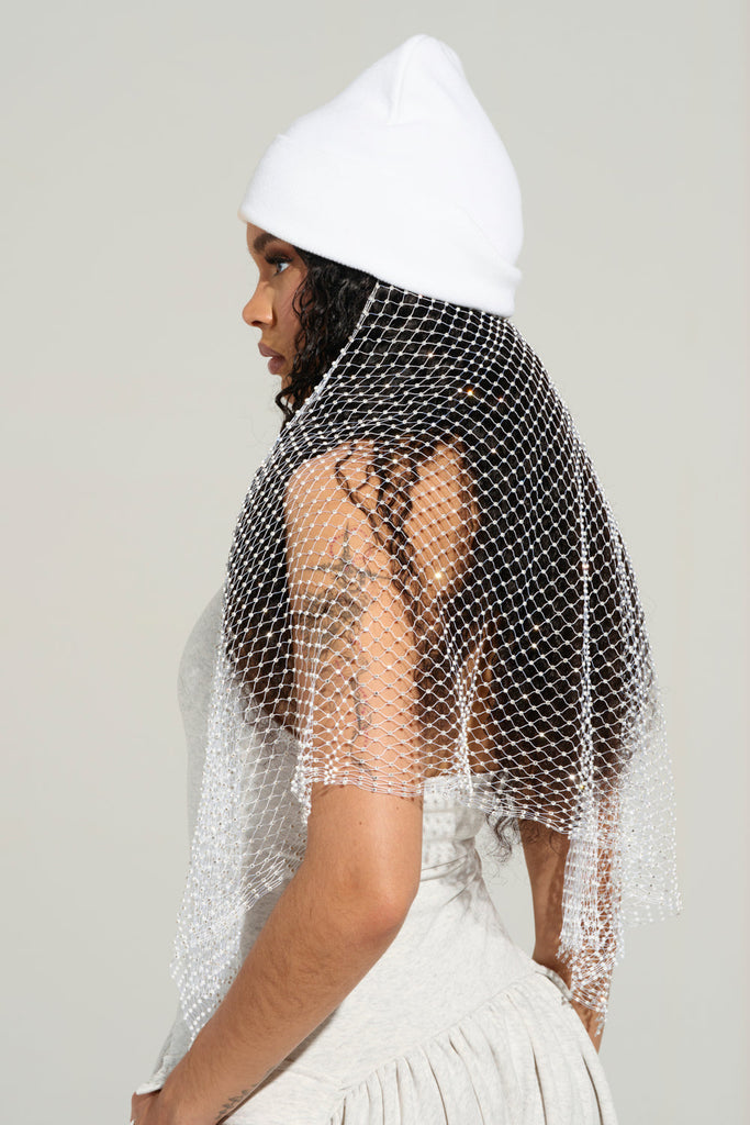TRAIL OF RHINESTONES BEANIE