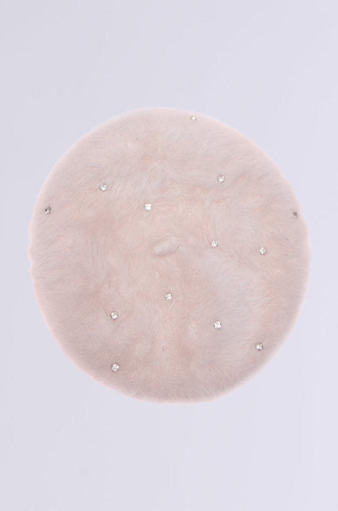 WHEN IN PARIS BLING FUZZY BERET