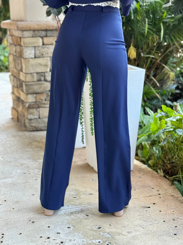 "Fran" Belted High Waisted Stretchy Pants