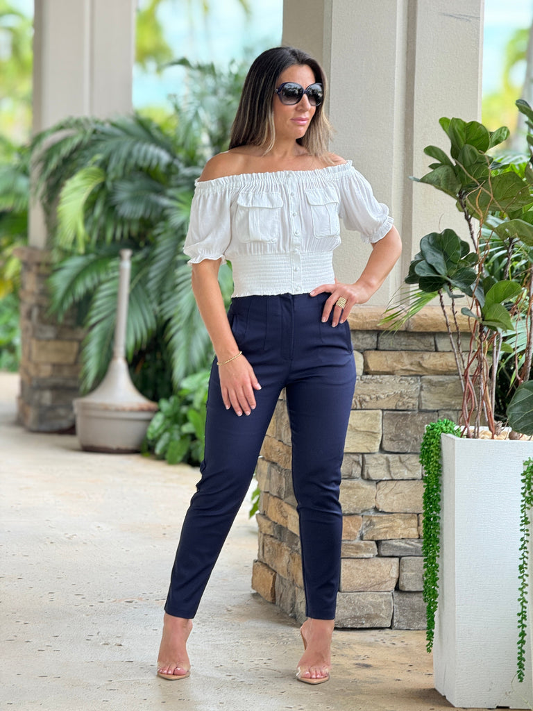 "Pily" High Waisted Stretchy Skinny Trouser