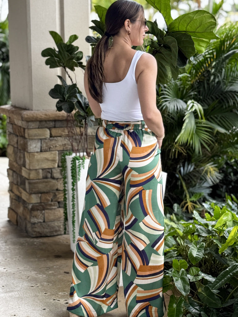 "Hanna" Multicolor Pocketed High Waisted Pants
