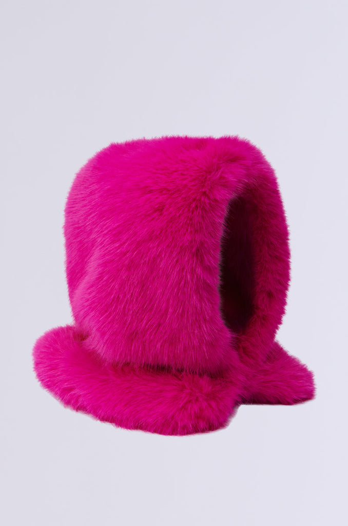 STAND ON IT FAUX FUR HOOD