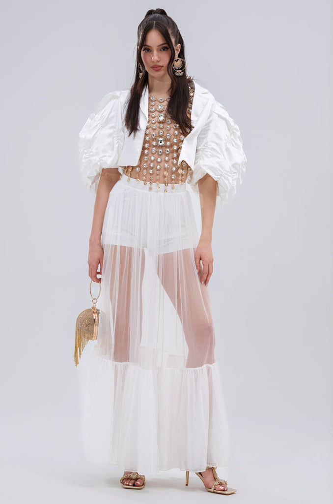 BEJEWELED GOLD SLEEVELESS TOP