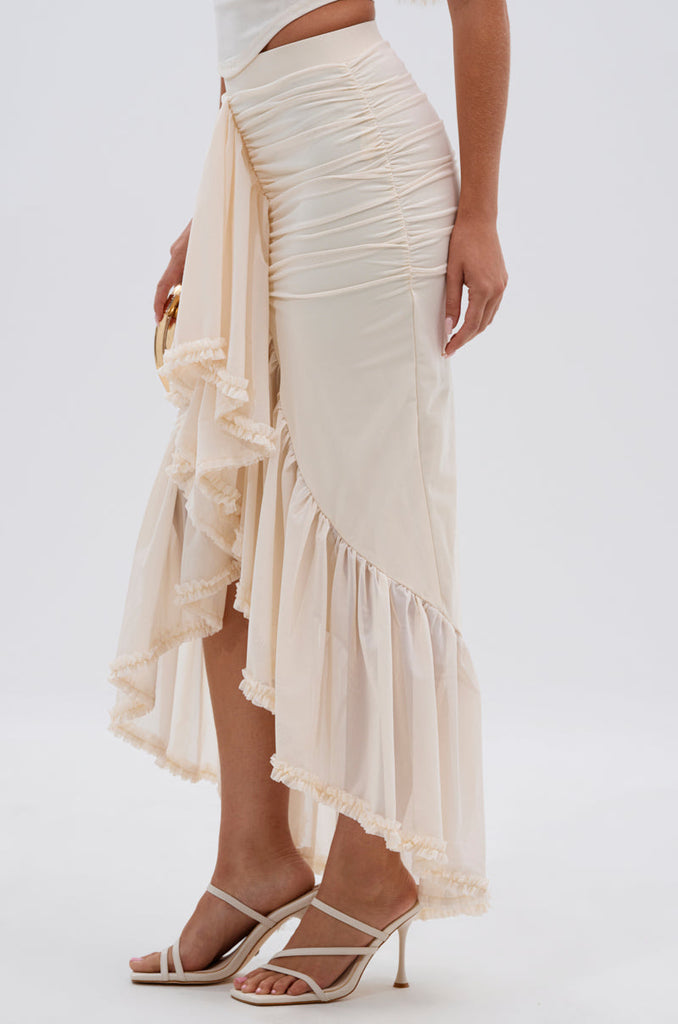 MELISSA MESH RUCHED SKIRT