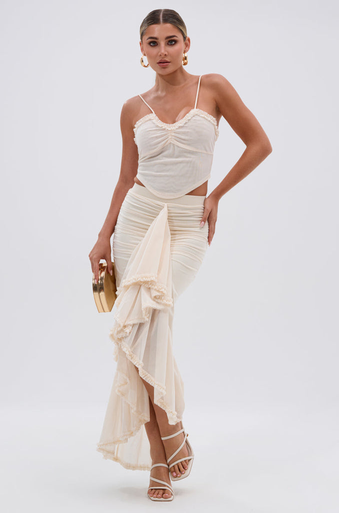 MELISSA MESH RUCHED SKIRT