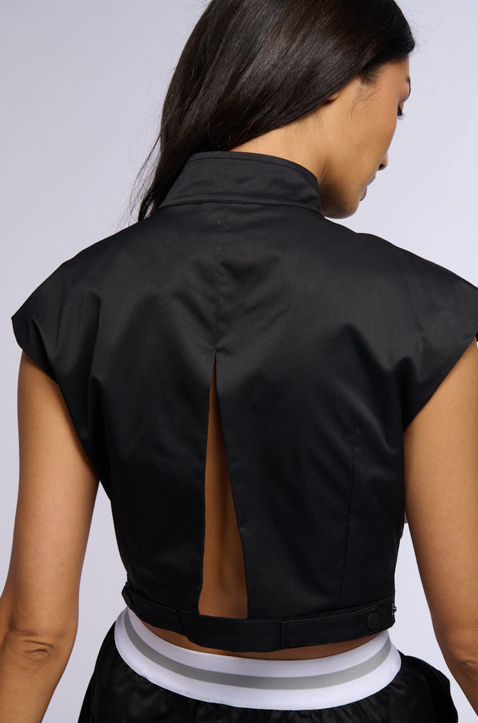 ALWAYS IN COMMAND SATIN EFFECT OPEN BACK TOP