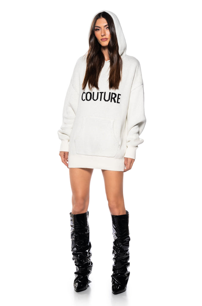COUTURE OVERSIZED HOODED SWEATER