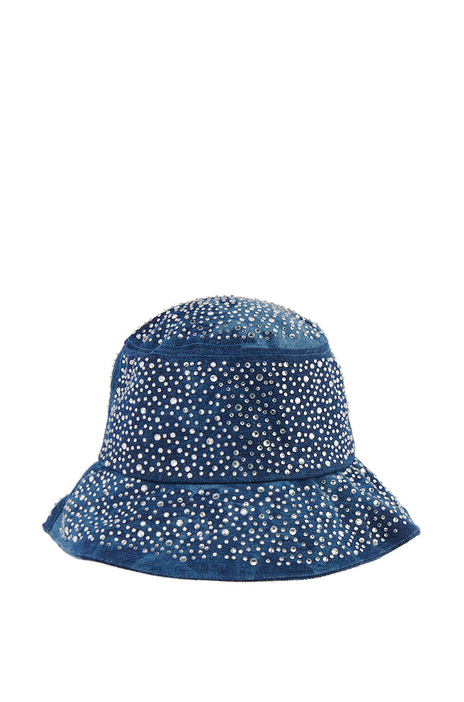 DENIM BABE BLING BUCKET HAT