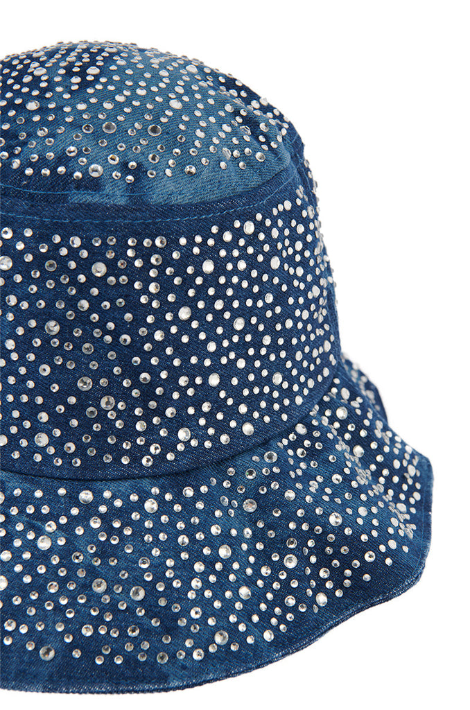 DENIM BABE BLING BUCKET HAT