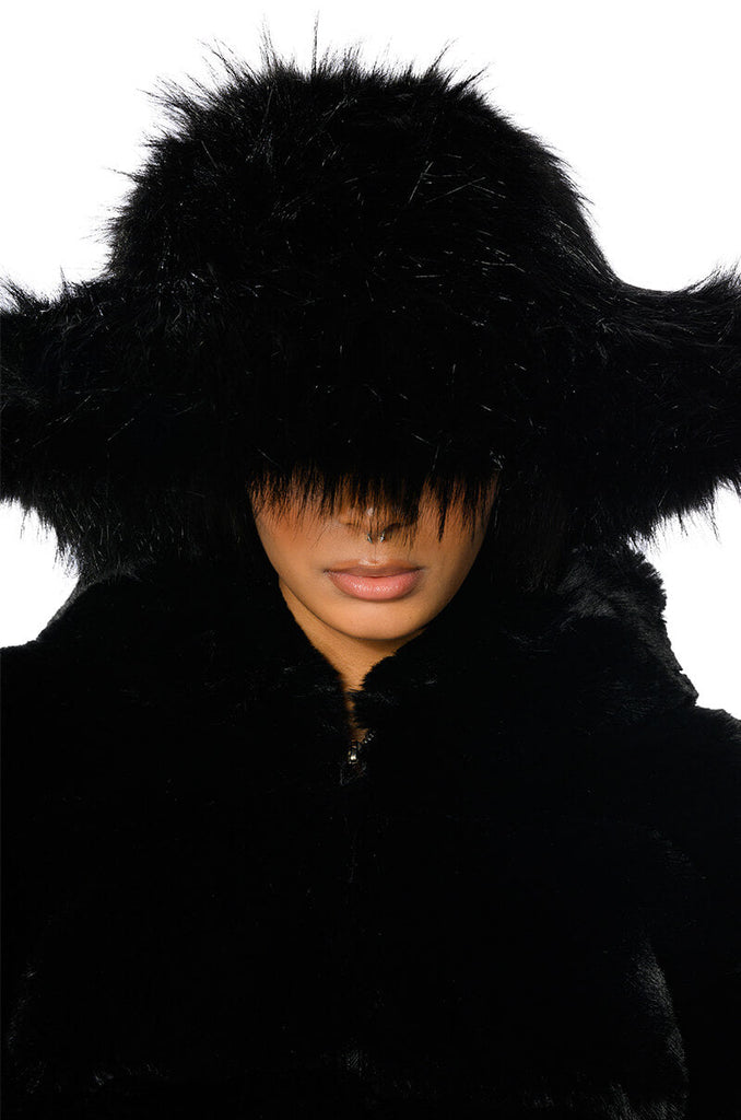 DIVINE FEMININE OVERSIZED FAUX FUR BUCKET HAT