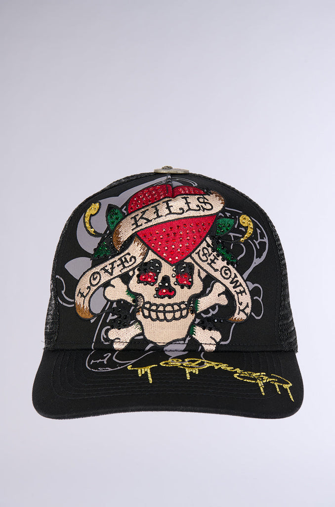 ED HARDY RHINESTONE LOVE KILLS SLOWLY HAT