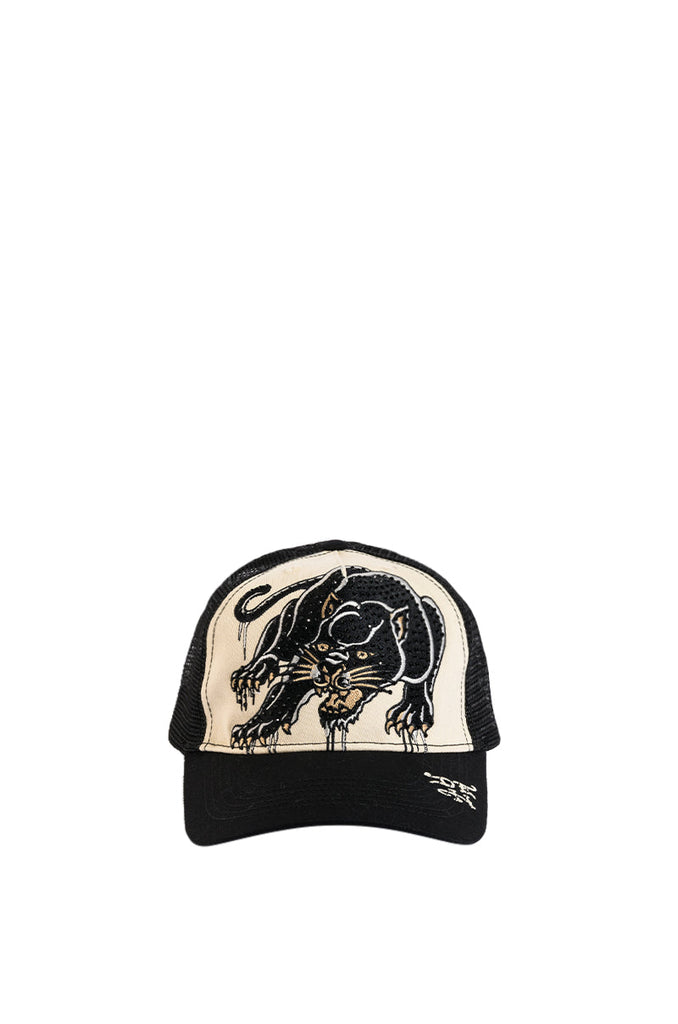 ED HARDY RHINESTONE PANTER TRUCKER HAT