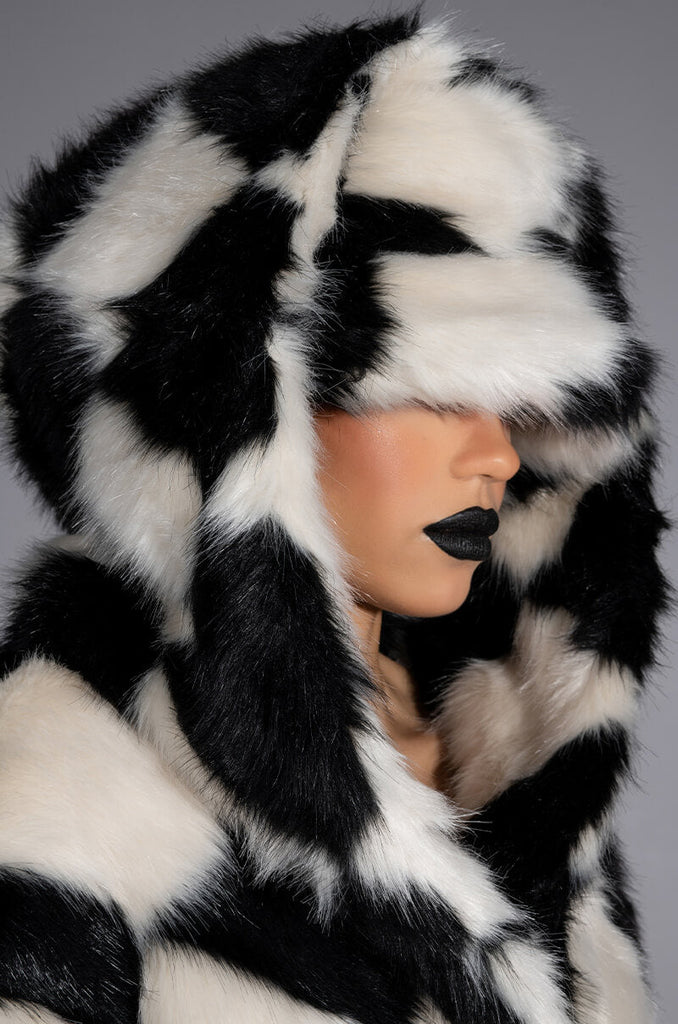 IF YOU SMILE FAUX FUR BUCKET HAT