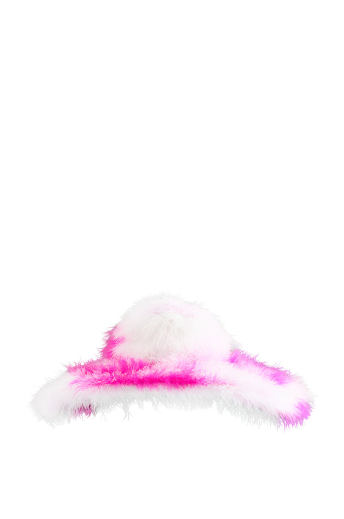 KEKE GENUINE FEATHER WIDE BRIM HAT