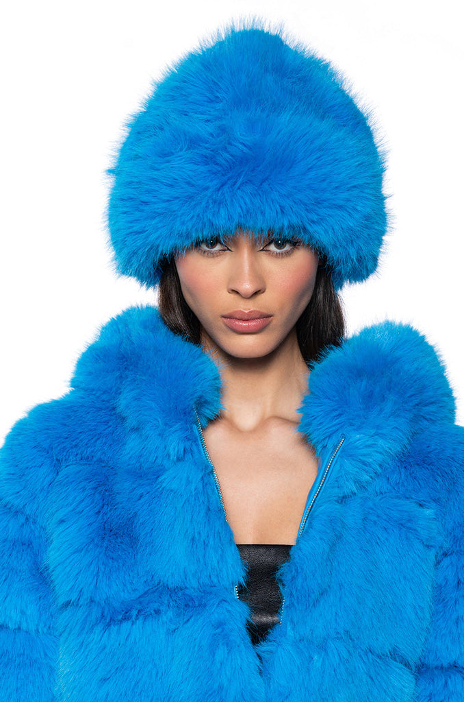 NO BUDGET FOLDOVER FUR BEANIE