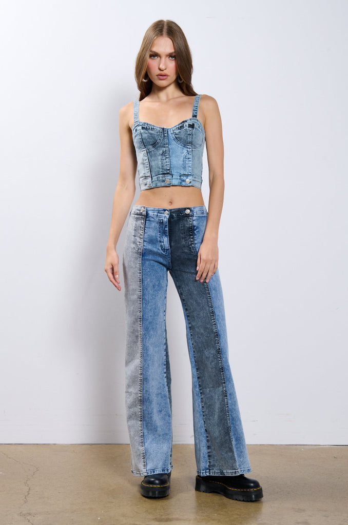 TALK TO ME DENIM CORSET TOP