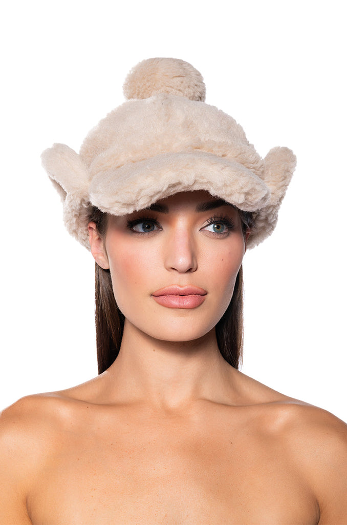 TEDDY FUR BASEBALL HAT